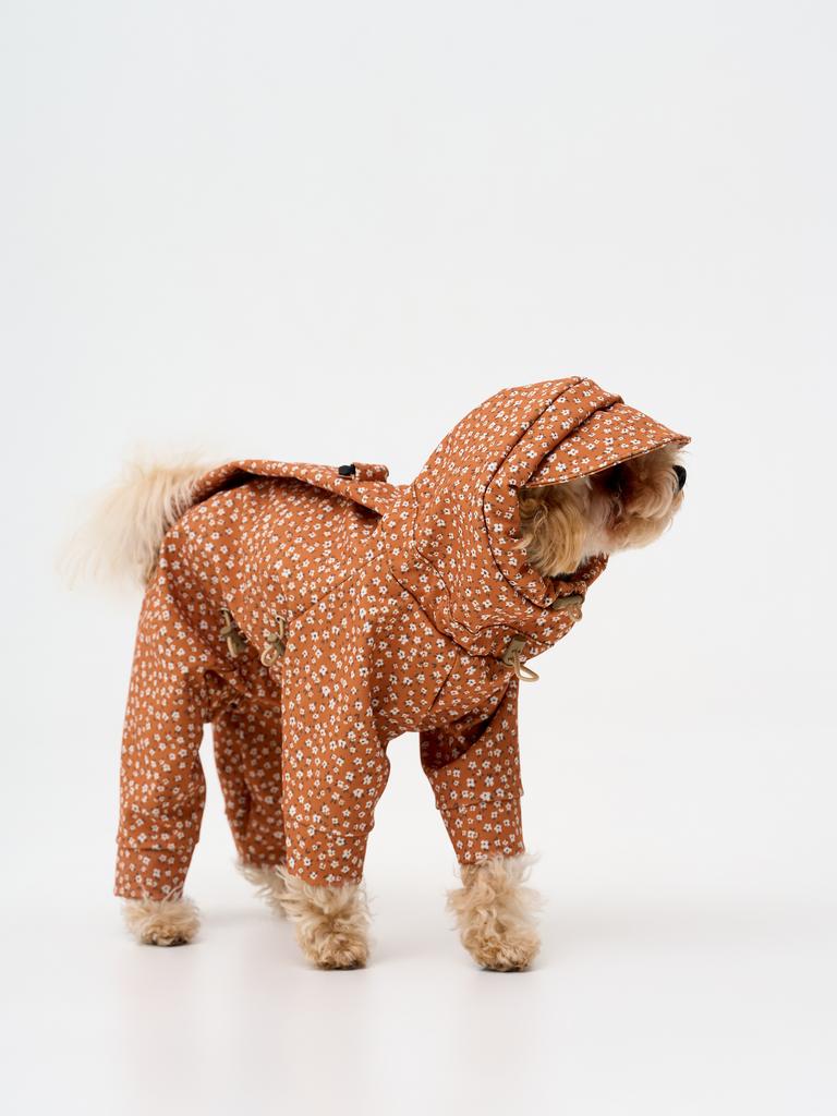 Дождевик "цветочки на горчичном"