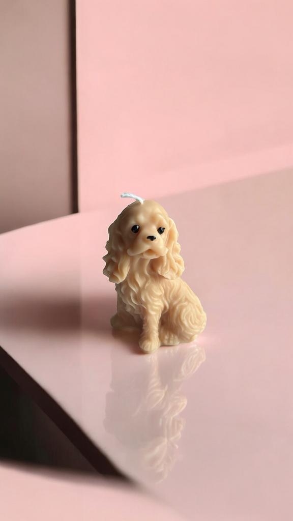 Свеча Кокер-спаниель в цвете латте