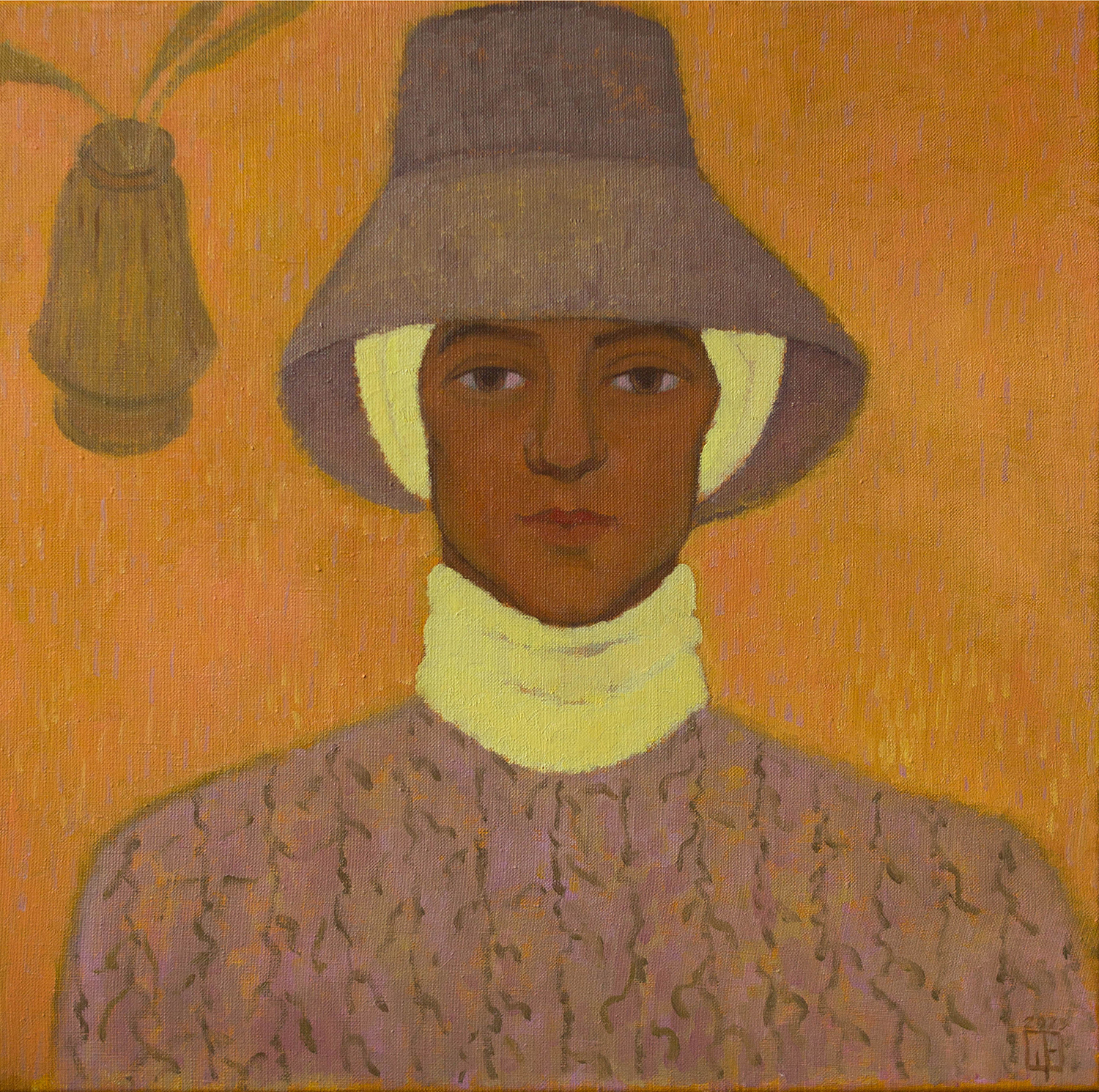 Картина Девушка в лиловой шляпе