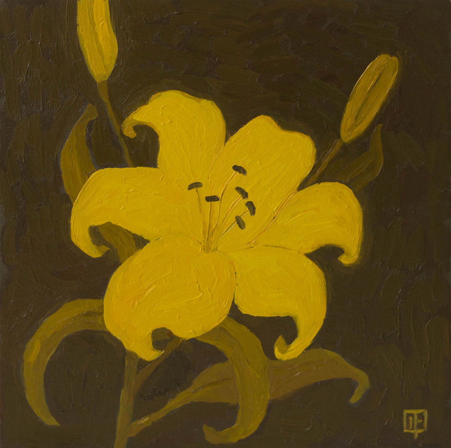 Этюд "Лилия на темном"