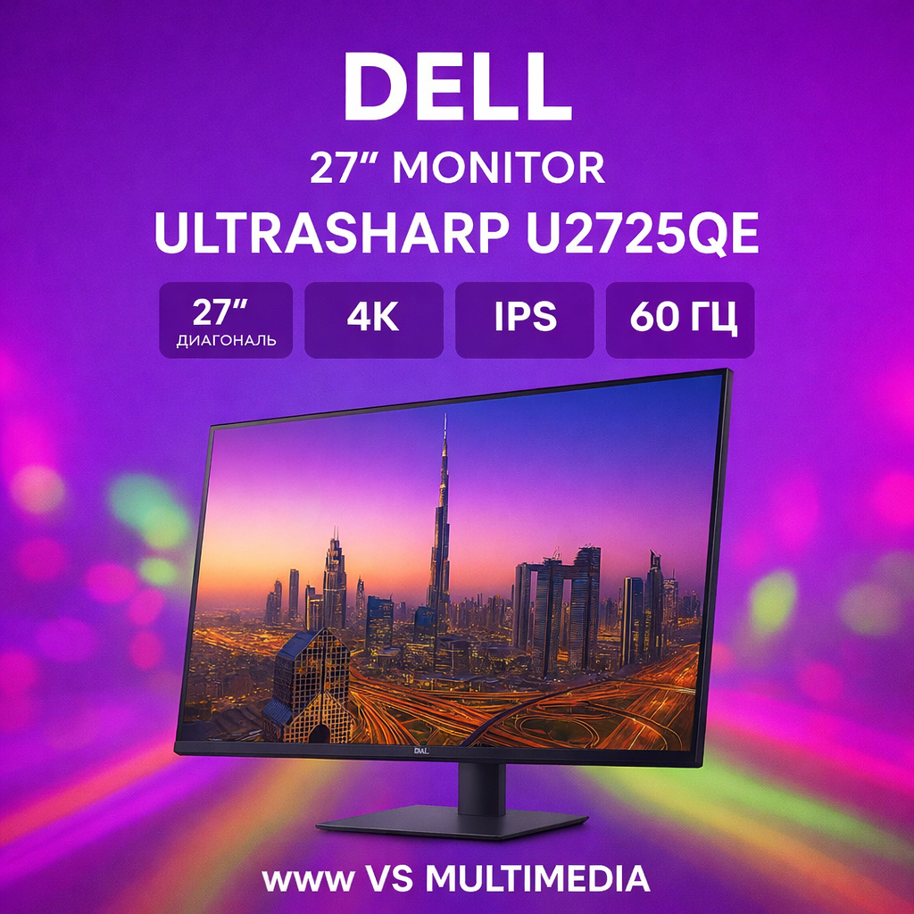 Dell UltraSharp U2725QE 27" 4K Thunderbolt Hub Monitor