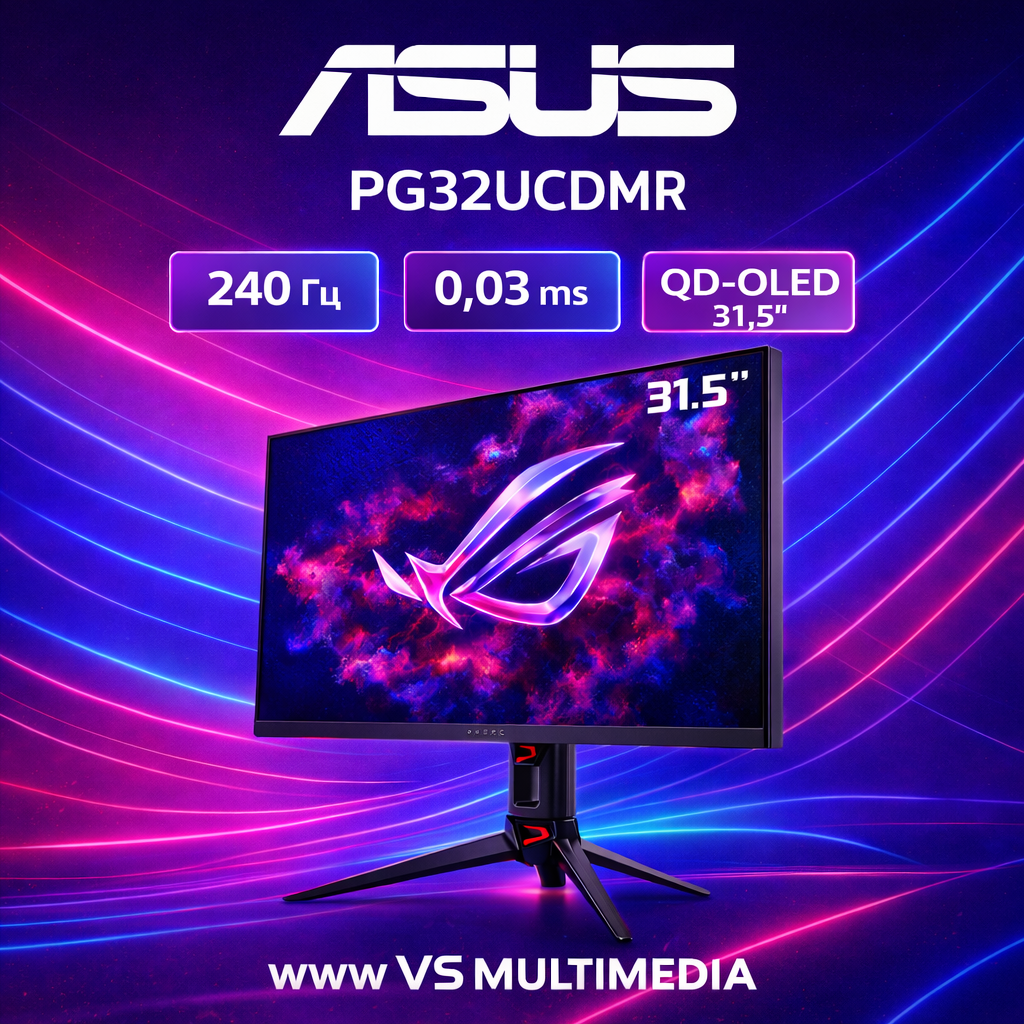 ASUS ROG Swift OLED PG32UCDMR 32" 4K (3840×2160) QD-OLED 240 Hz Gaming Monitor