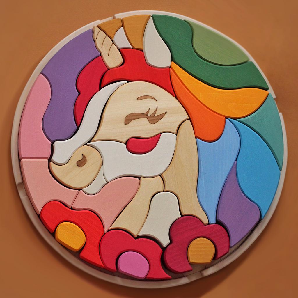 Большой пазл "Единорог" цвет Радужный