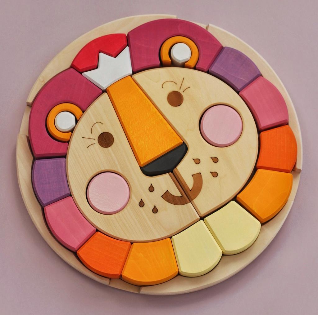 Пазл "Лев" цвет Пастельный