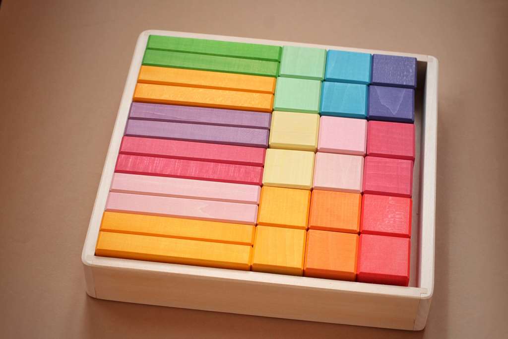 Большой набор "Кубики+Кирпичики" цвет Пастельный