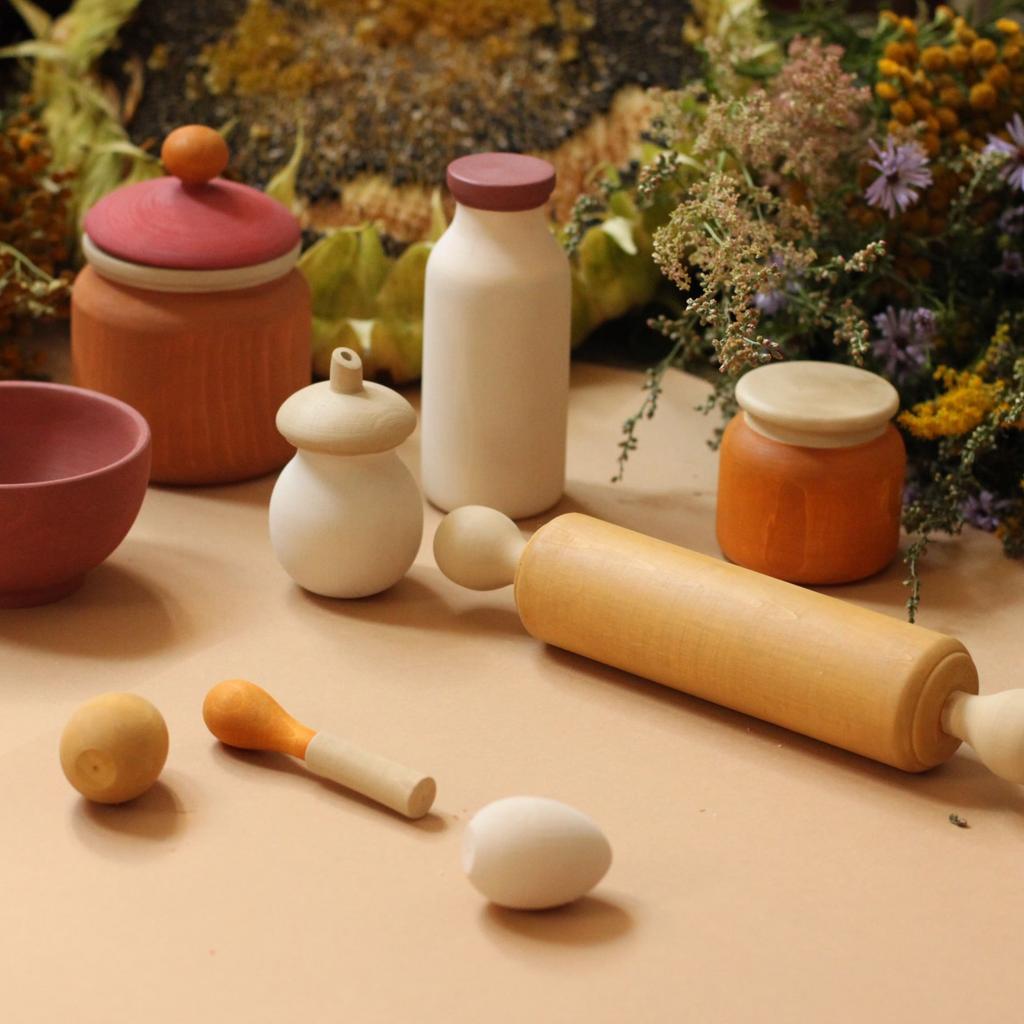 Набор игрушечной посуды  цвет "Песочный"