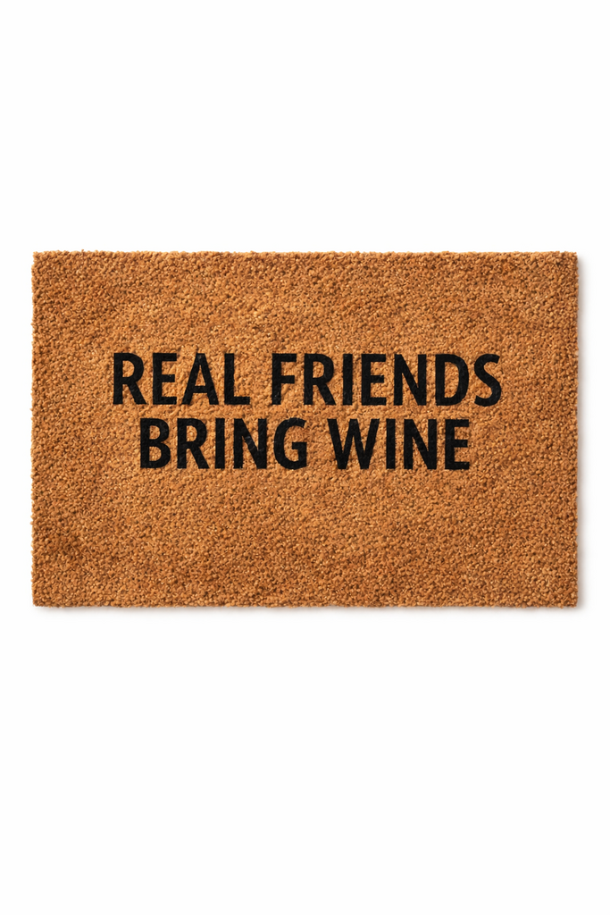 КОВРИК   REAL FRIENDS BRING WINE