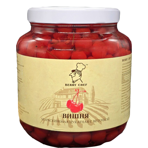 Вишня красная коктейльная с веточкой Мараскино