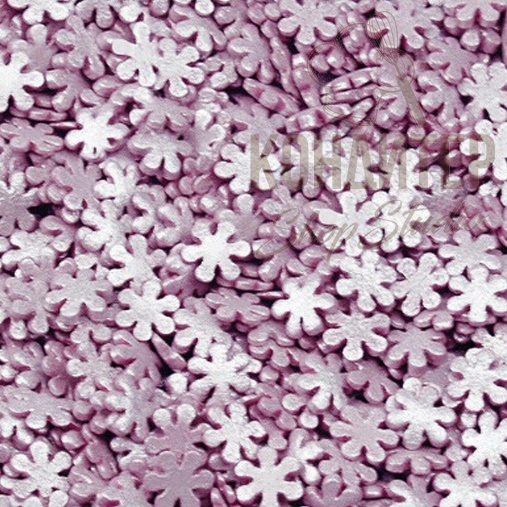Посыпка Снежинки сиреневые перламутровые