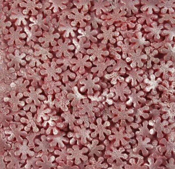 Посыпка Снежинки розовые перламутровые