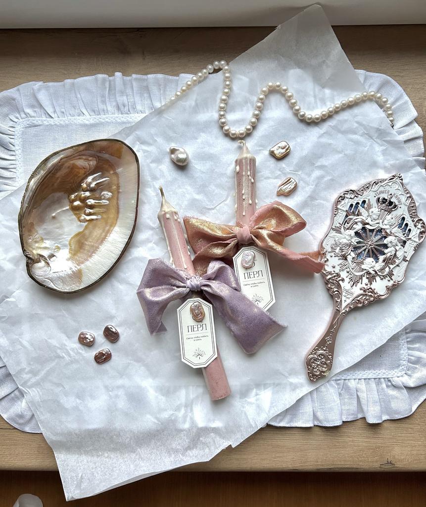 Свеча «Перл» с натуральным жемчугом