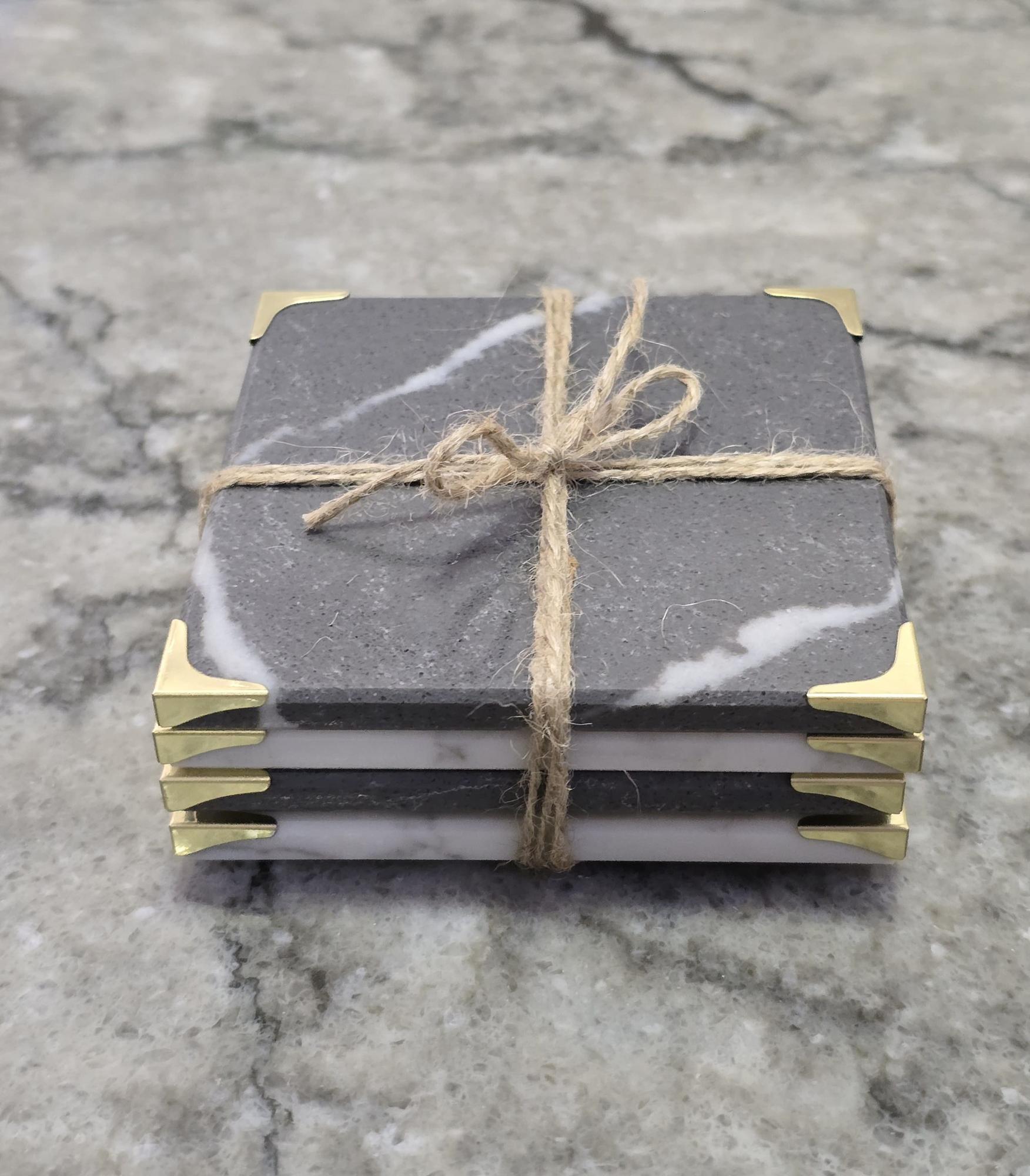 Набор из 4-х подставок под стаканы из кварца (ПК-01)