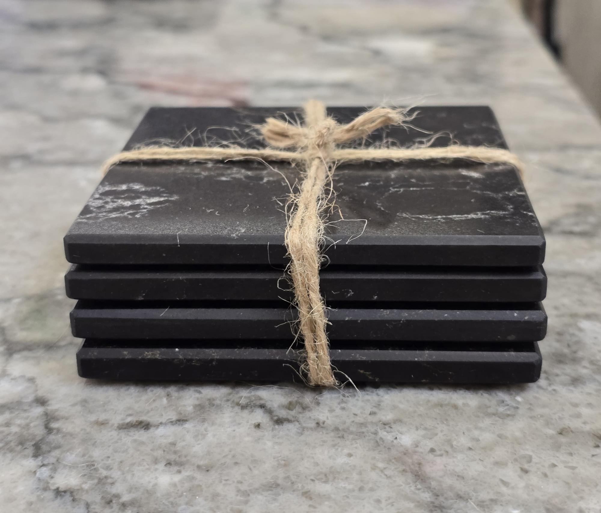 Набор из 4-х подставок под кружки и стаканы из кварца (ПК-06)