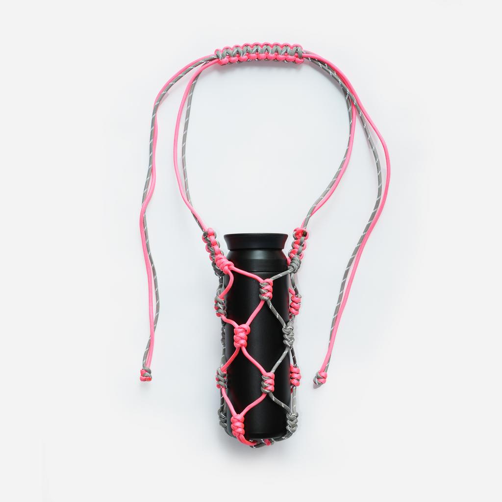 СУМКА АВОСЬКА ИЗ ПАРАКОРДА ДЛЯ ТЕРМОСА GREY/PINK