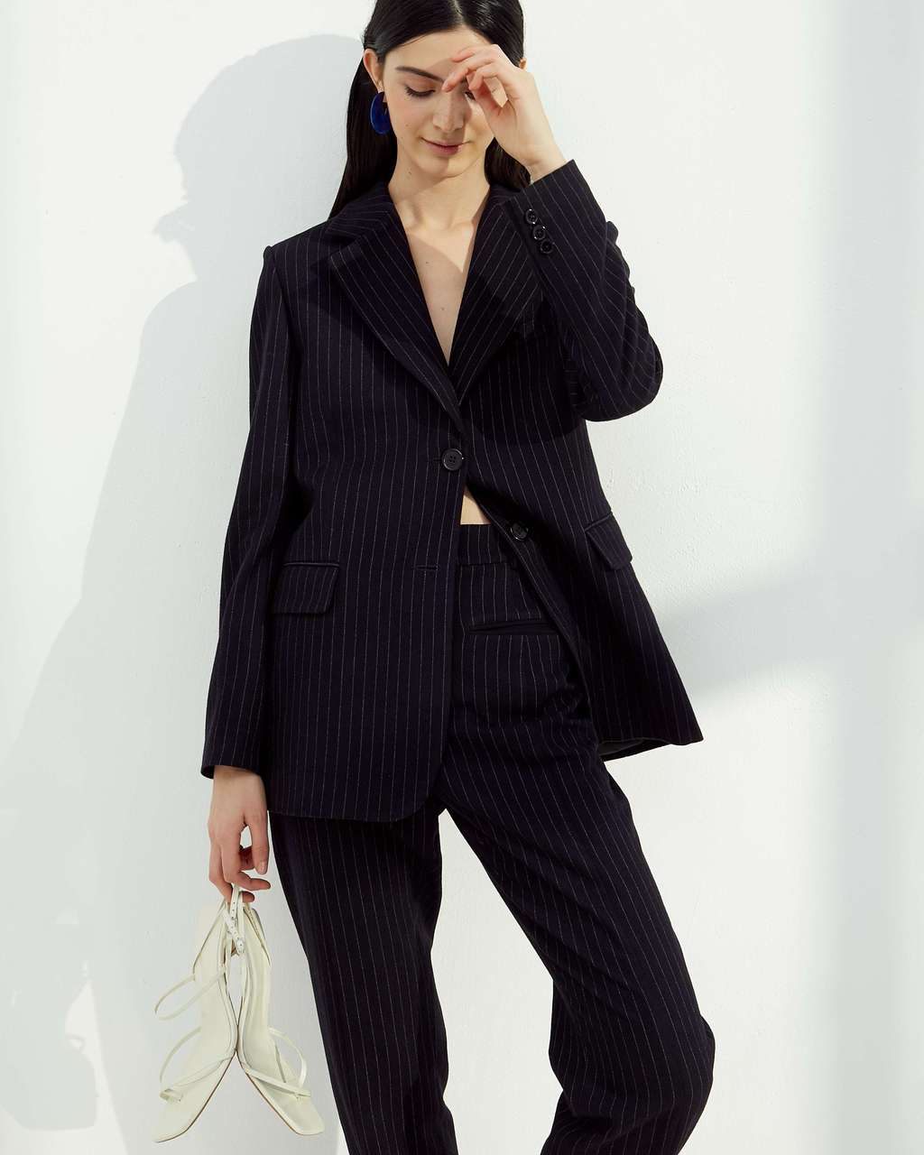 Пиджак двубортный в полоску