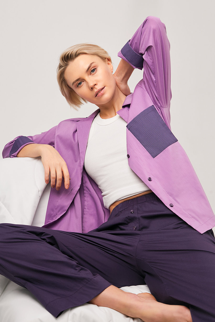 Рубашка пижамная с длинным рукавом