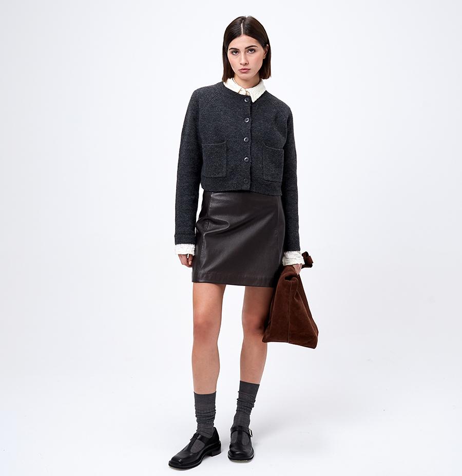 Юбка кожаная мини