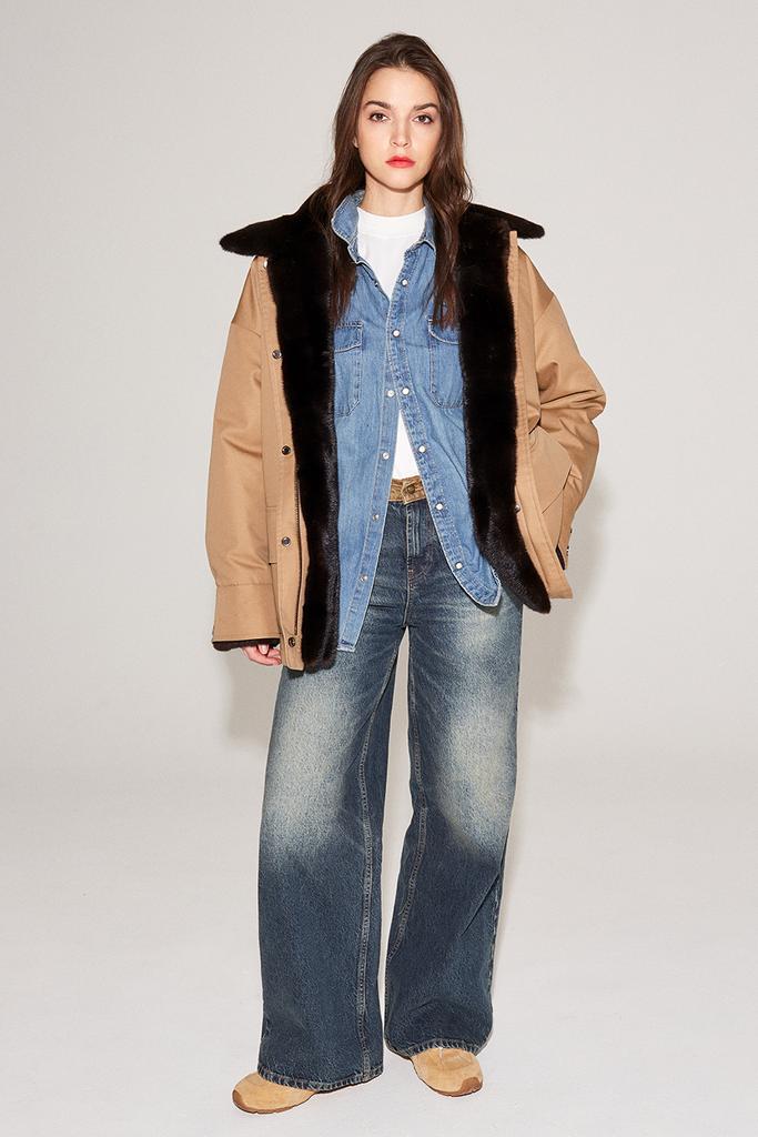 Куртка трансформер с подстежкой из меха норки