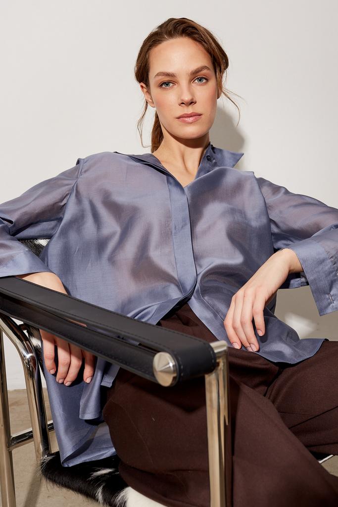 Рубашка из шелковой вуали