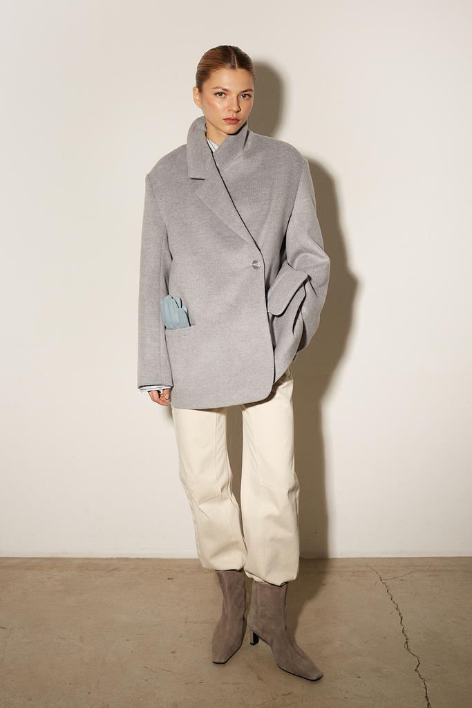 пальто пиджак из шерсти с кашемиром