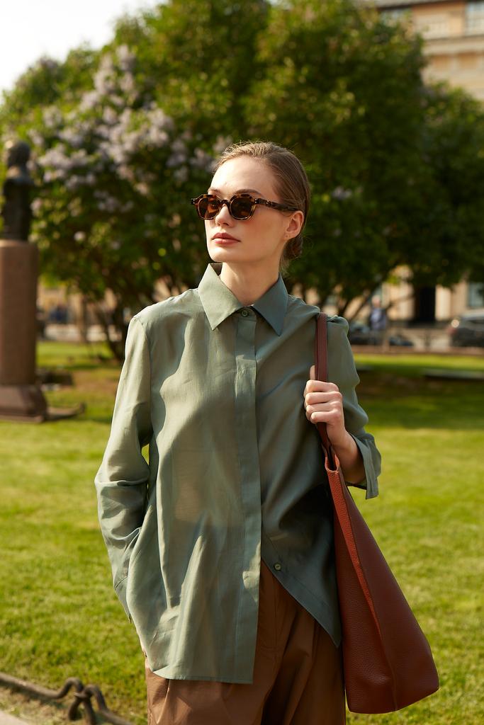 Рубашка из шелковой вуали