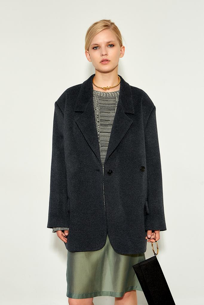 пальто пиджак из шерсти с шелком