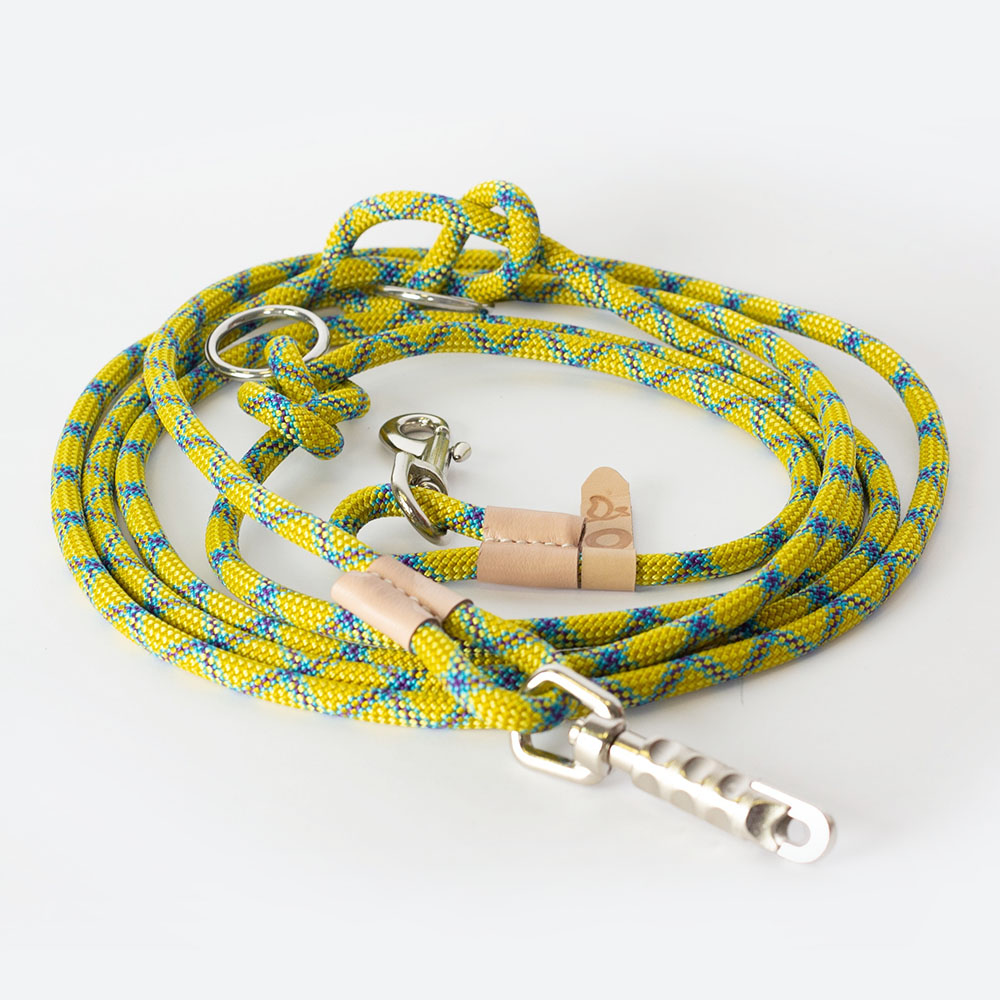 Желтый пестрый поводок-перестежка