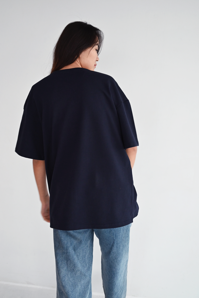 Футболка плотная синяя с Собакой Лайкой