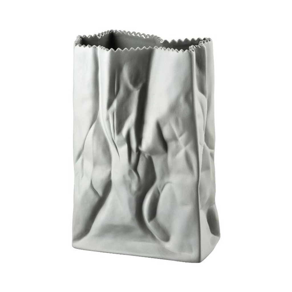 Rosenthal. Ваза мятый пакет, цвет: серый Lava 18 см
