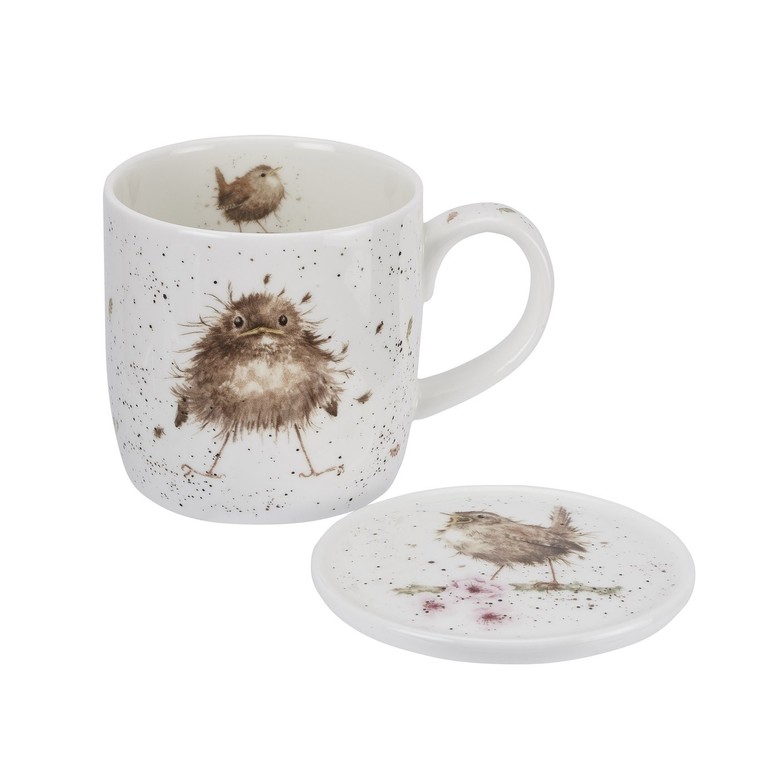 Royal Worcester Wrendale. 056 Кружка с подставкой 'Flying the Nest' 310 мл