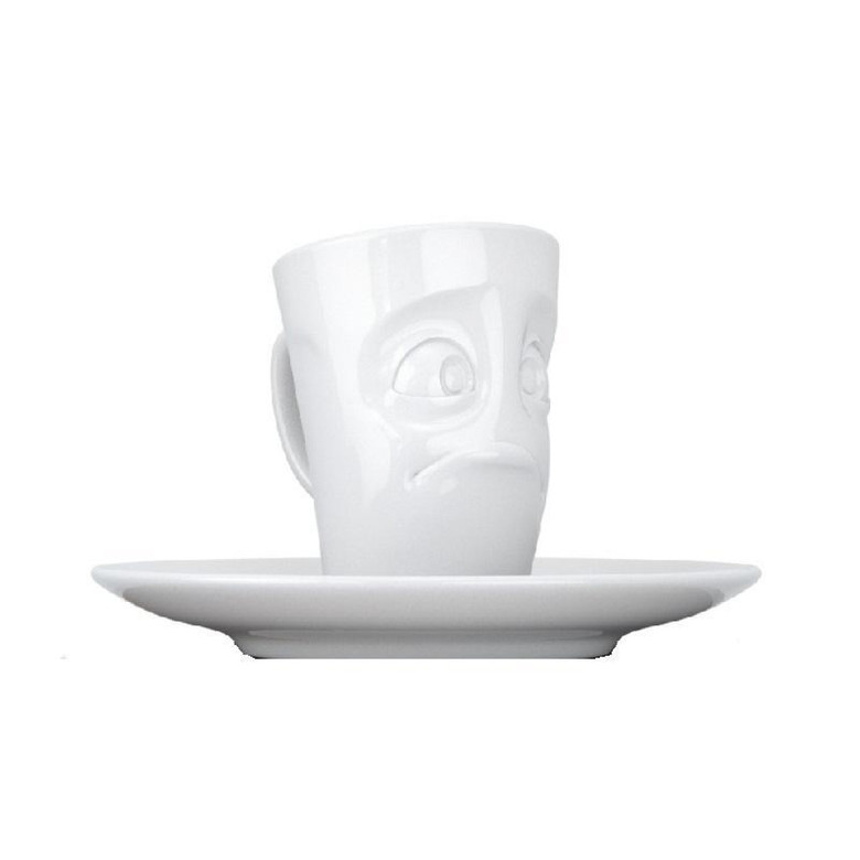 Tassen. Чашка для эспрессо с ручкой 'Недоумение',цвет: белый, 80 мл