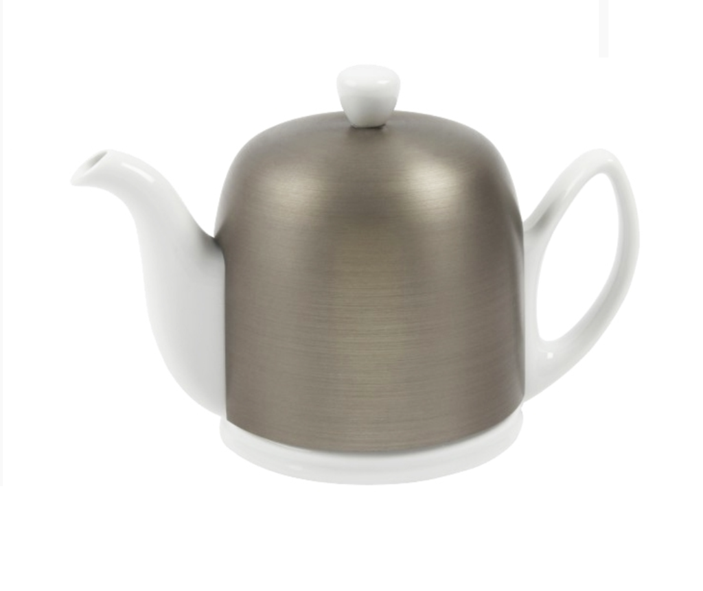 Degrenne Salam White. Чайник заварочный на 4 чашки с крышкой цинкового цвета 700 мл