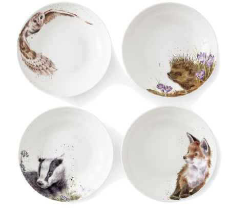 Royal Worcester Wrendale. Набор: 4 тарелки для пасты 22 см