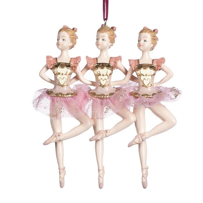 Goodwill. Елочное украшение 'Ряд из 3х танцевальных балерин' 13,5 см