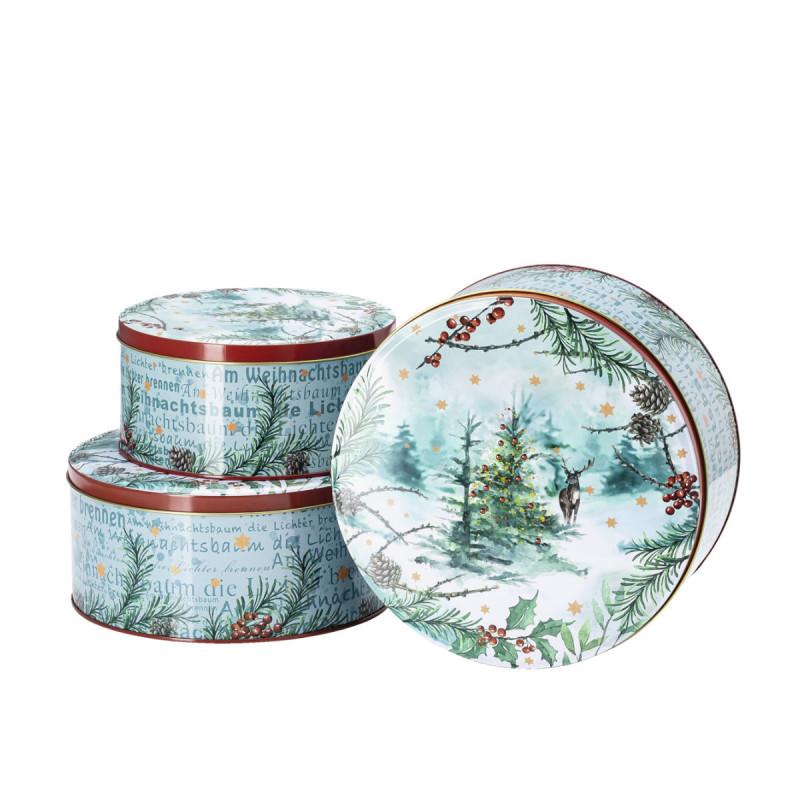 Hutschenreuther Christmas Carols. Набор 3 банки, металл: 17/20/22 см