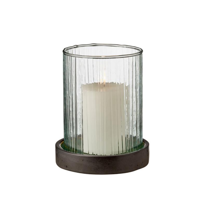 Bitz Kusintha-Glas green. Подсвечник с LED-свечой 17 см