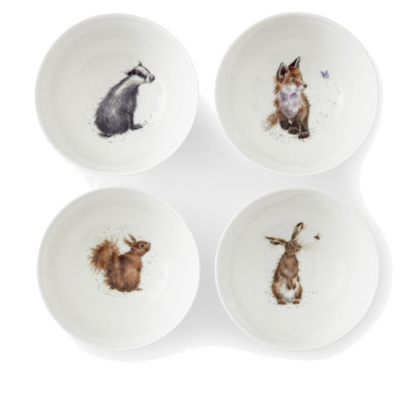 Wrendale. Набор: 4 глубоких тарелки 15,5 см,