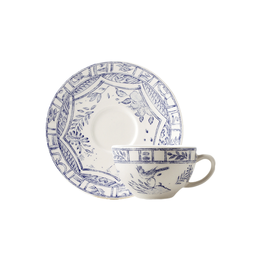 Gien BLUE BIRD. Набор: Чайная чашка 160 мл с блюдцем