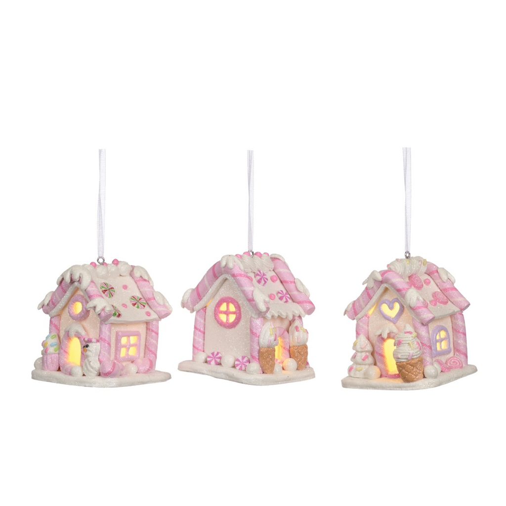 Goodwill. Украшение 'светодиодный глиняный пряничный домик' 8,5 см, в ассортименте