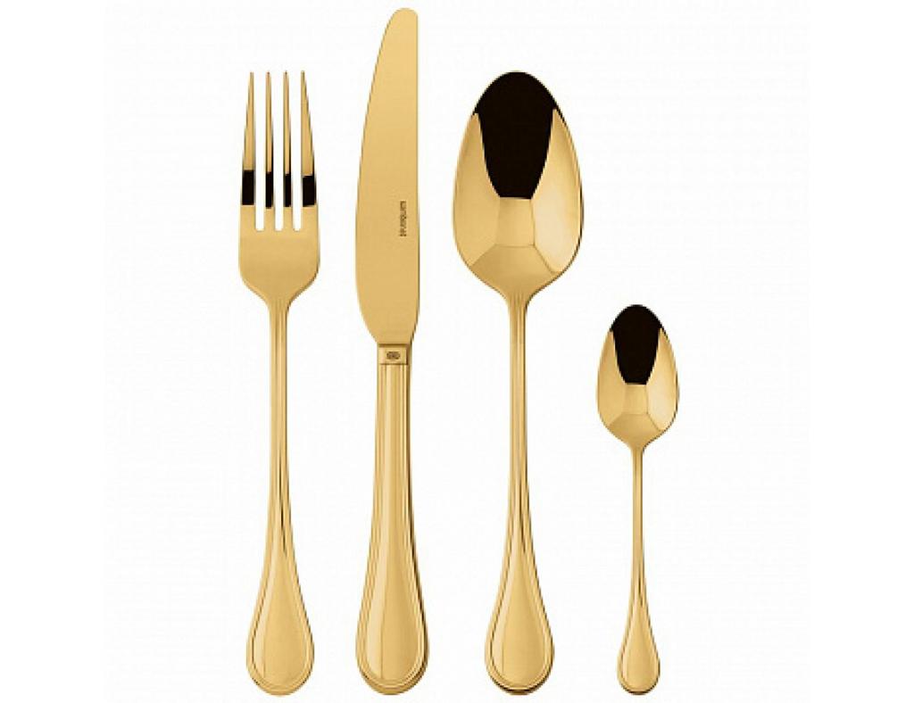 Sambonet Royal. Приборы столовые, набор из 24 предметов, цвет: золотой
