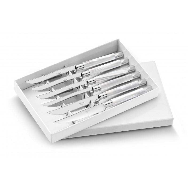 Capdeco Conty. Набор: 6 ножей для стейка, цвет: pearly white