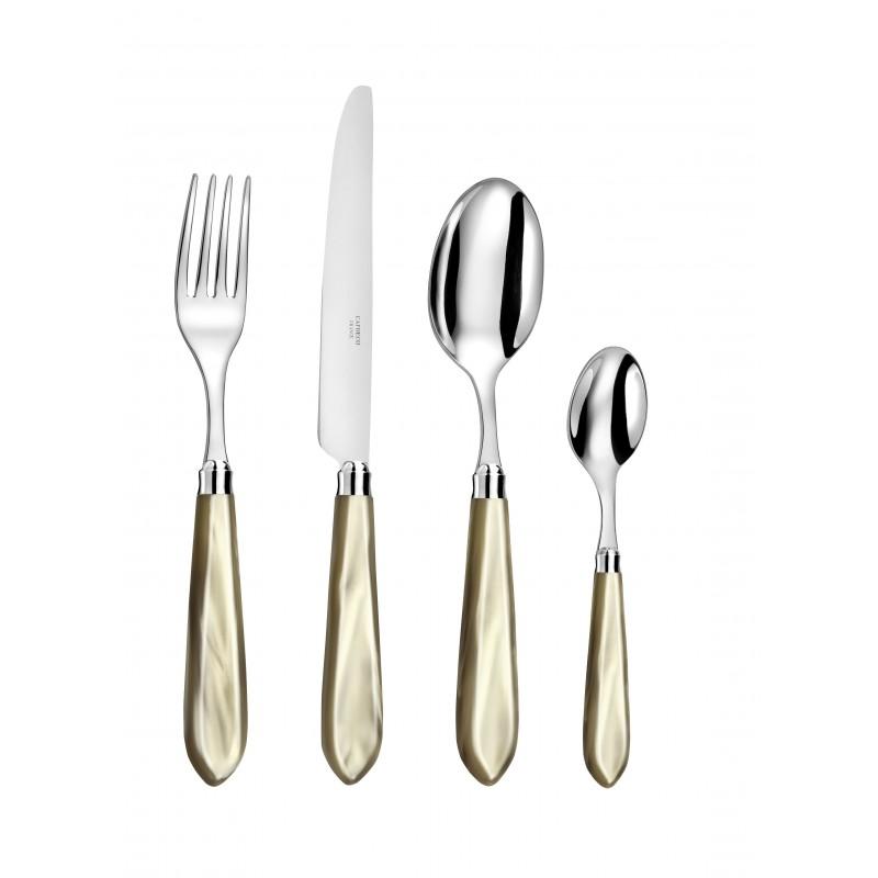 Capdeco Omega. Приборы столовые, набор из 24 предмета, цвет: pearly horn