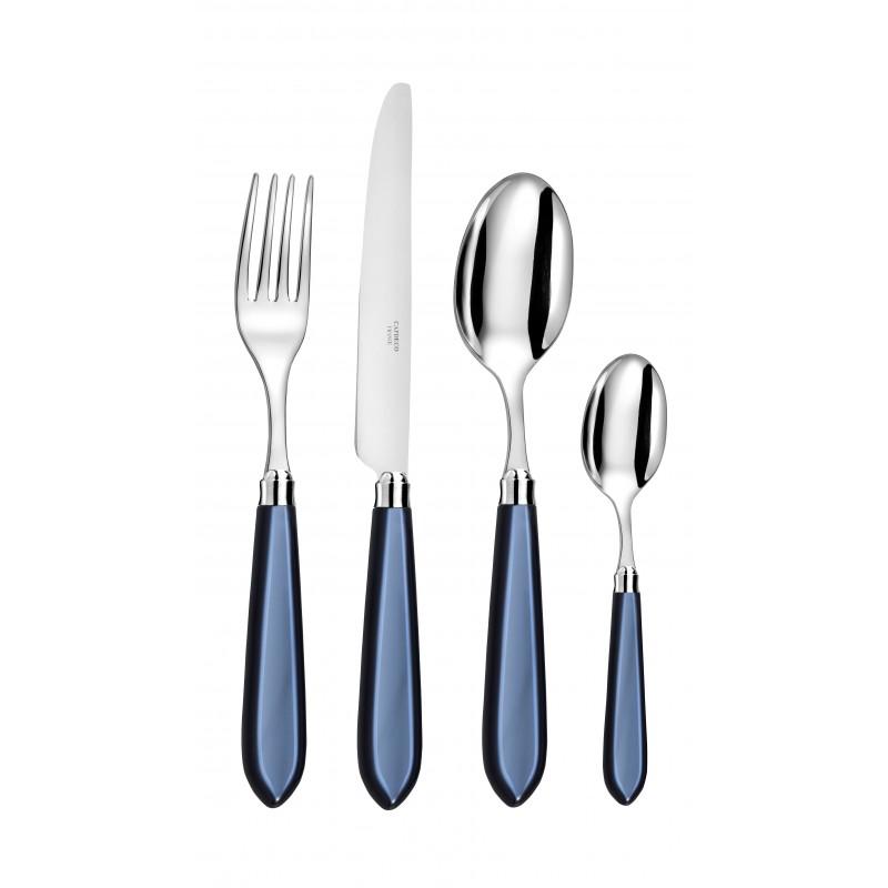 Capdeco Omega. Приборы столовые, набор из 24 предмета, цвет: sapphire
