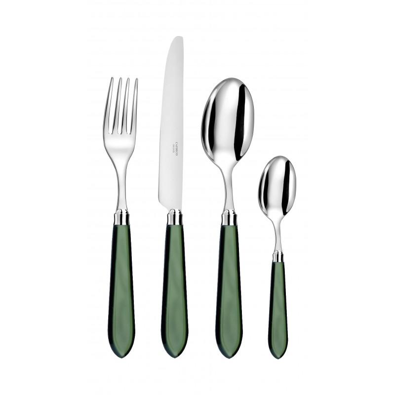 Capdeco Omega. Приборы столовые, набор из 24 предмета, цвет: emerald