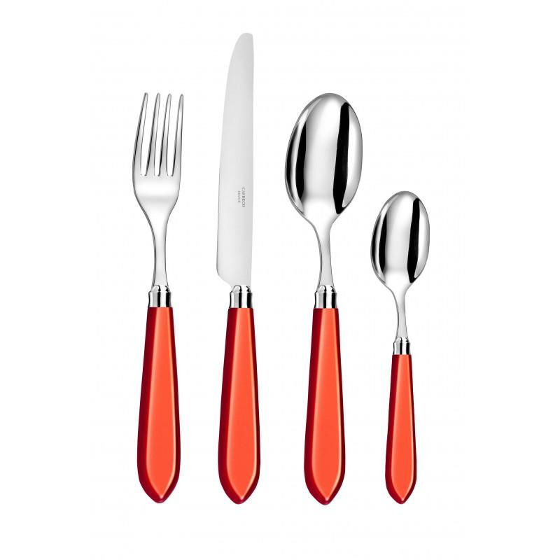 Capdeco Omega. Приборы столовые, набор из 24 предмета, цвет: coral