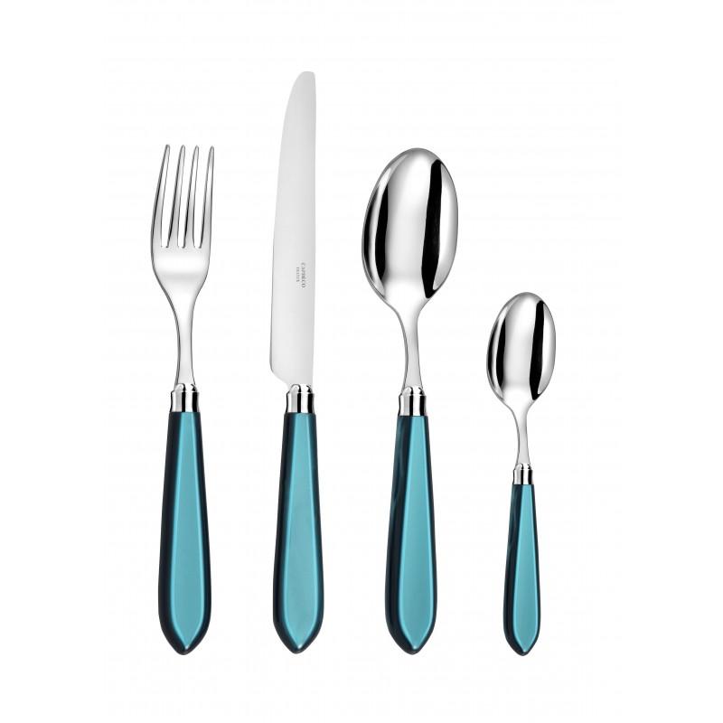 Capdeco Omega. Приборы столовые, набор из 24 предмета, цвет: peacock blue