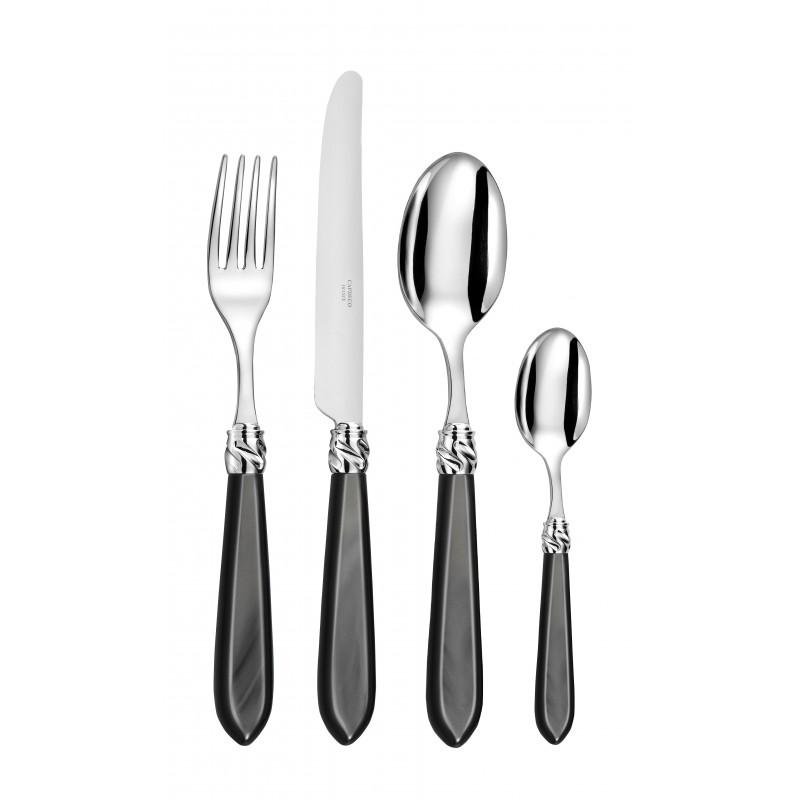 Capdeco Diana. Приборы столовые, набор из 24 предмета, цвет: pearly black