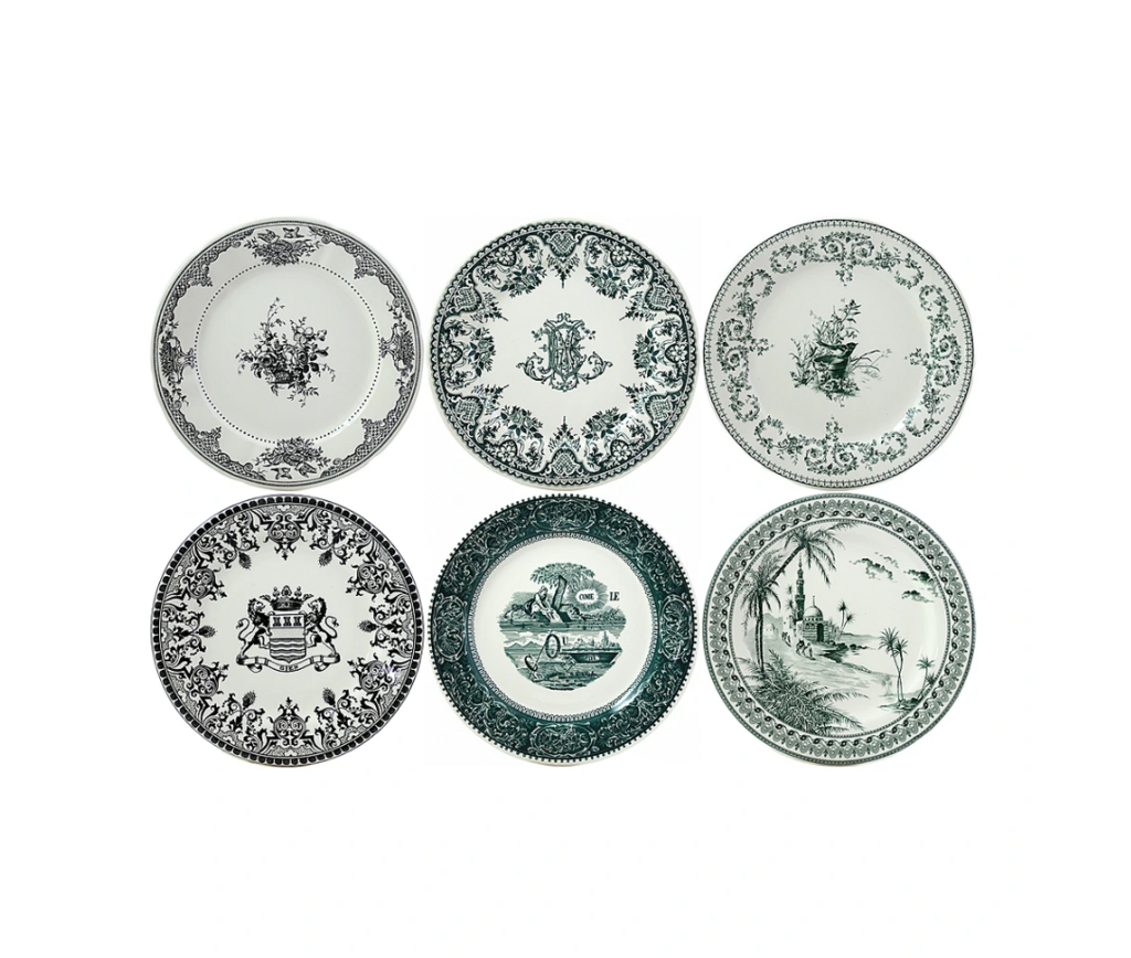 Gien LES DEPAREILLEES. Набор: 6 обеденных тарелки 27,5 см