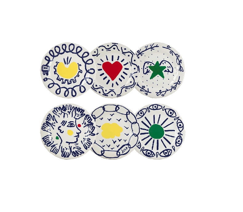 Gien Archipel Sentimental. Набор: 6 десертных тарелок 23,2 см