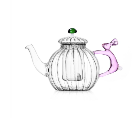 Ichendorf Alice. Чайник с розовым кроликом и зелеными грибами 11/15x13 см